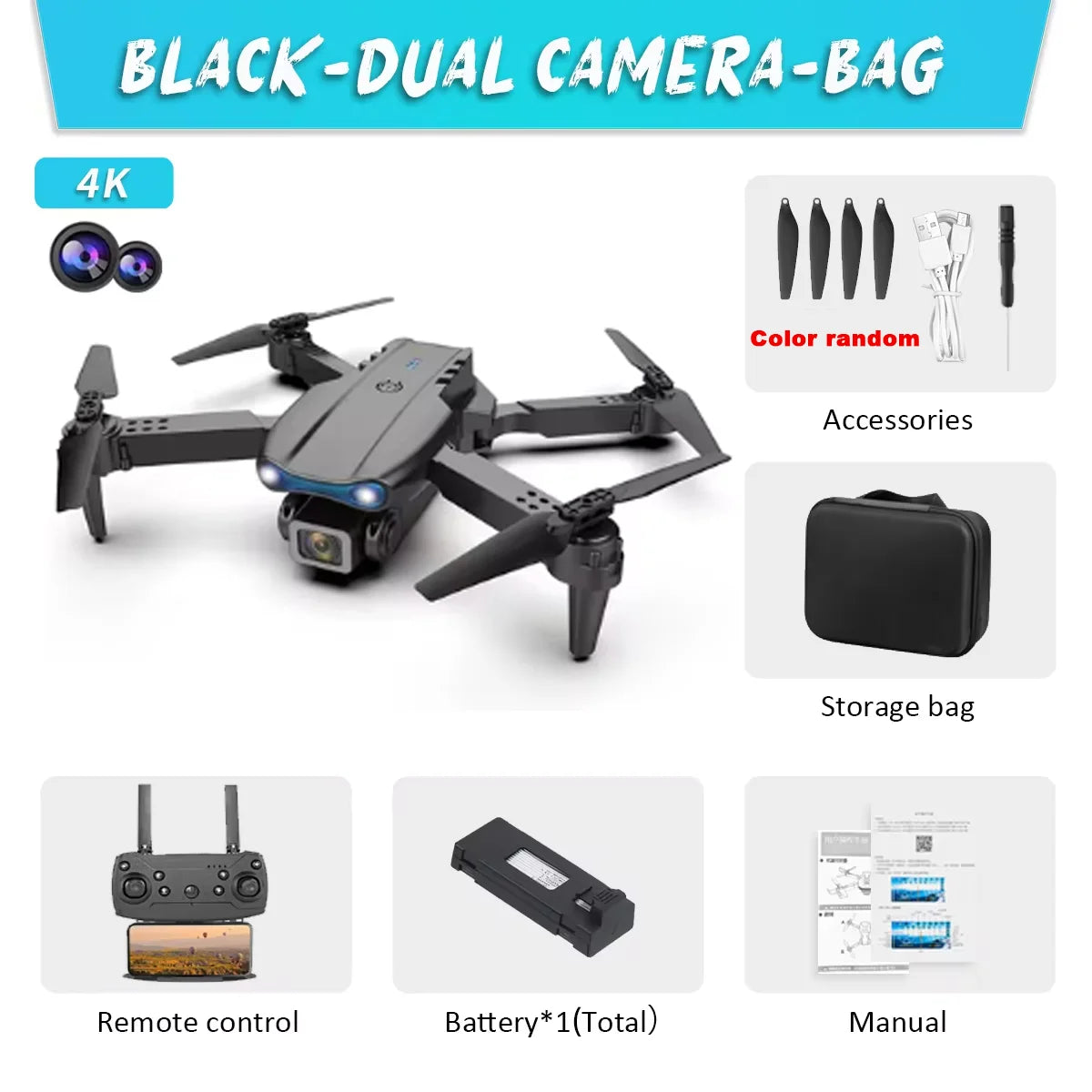 E99 Pro Drone With 4K Dual Camera Wifi Optical Flow And Obstacle Avoidance For Aerial Photography Quadcopter