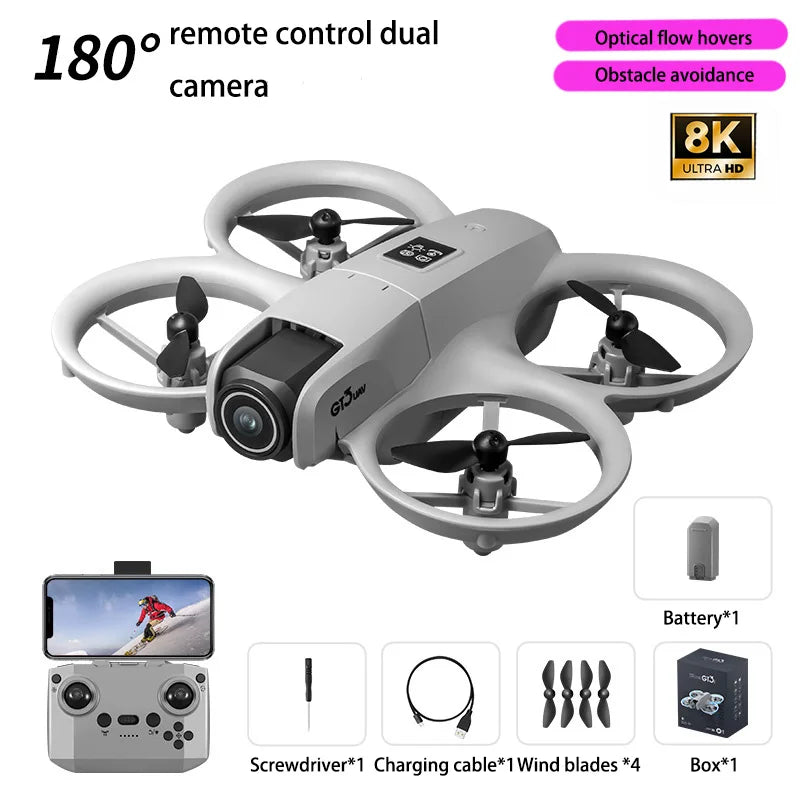 GT3 Mini RC Drone 4K Dual Aerial HD Photography Optical Flow Positioning Obstacle Avoidance UAV Remote Control Quadcopter