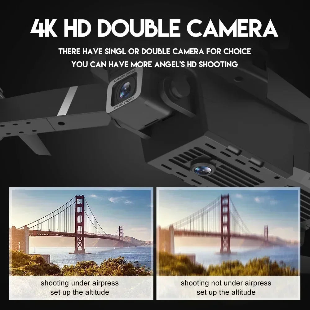 E88 Pro WiFi FPV Drone, Wide Angle, HD, 4K, 1080P Camera, Height Hold, RC, Foldable Quadcopter, Helicopter Toys, Gift, New