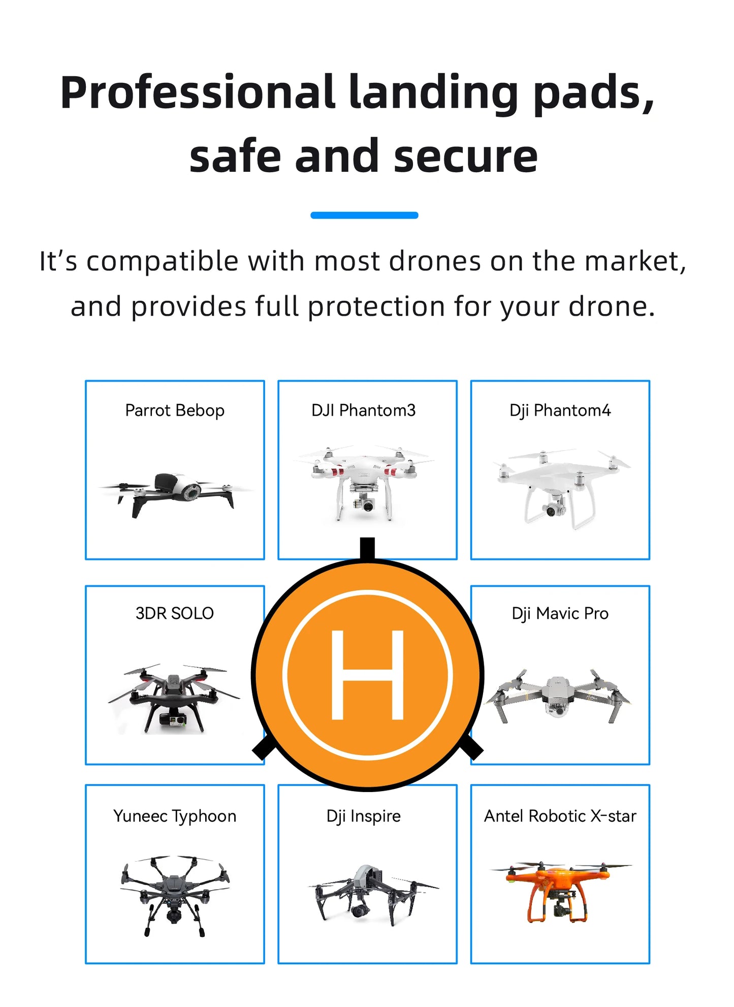 RF06 Drone Quadcopters Accessories Universal 55/75/90/110CM Foldable Landing Pad RC Dron Mat Quadcopter Parking Apron Apron Pad