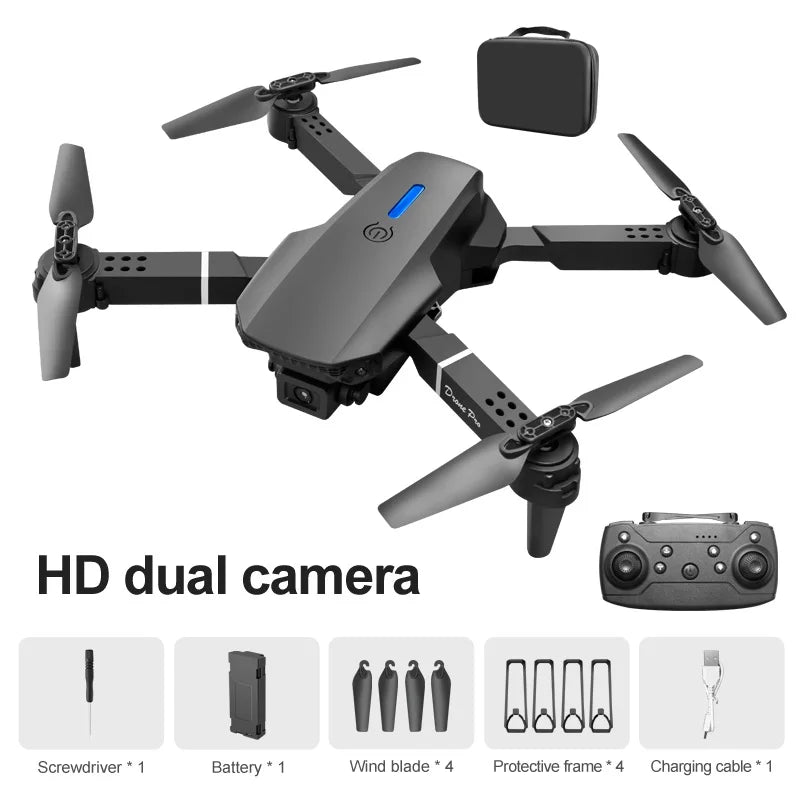 New E88 Pro RC Drone 4K Professional With 1080P Wide Angle Dual HD Camera Foldable Quadcopter WIFI FPV Height Hold