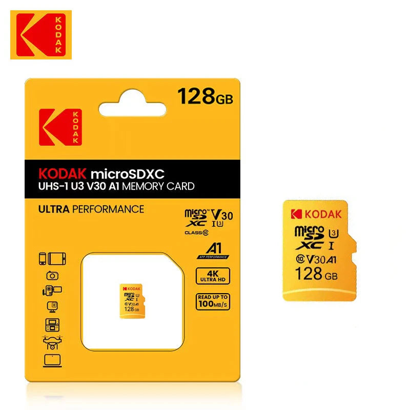 Kodak Micro SD32GB-256GB Memory Card - High Speed Class 10 U3 UHS-I for Smartphones, Digital Cameras, Tablets and Drones