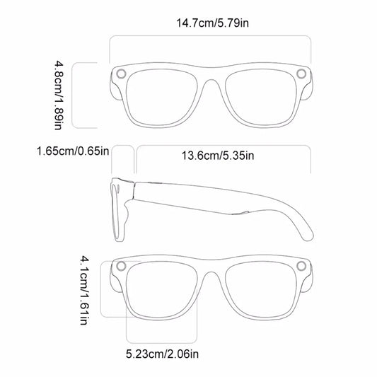AI Smart Glasses With Camera Bluetooth Call Voice Assistant Control Navigation Waterproof Smart Sports Wearable Camera Glasses
