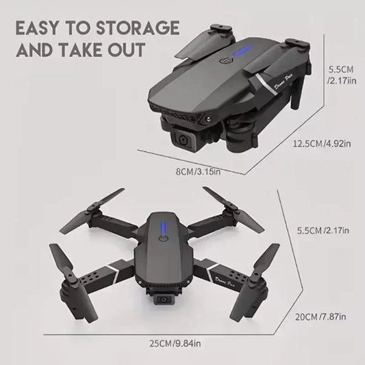 E88 Pro WiFi FPV Drone, Wide Angle, HD, 4K, 1080P Camera, Height Hold, RC, Foldable Quadcopter, Helicopter Toys, Gift, New